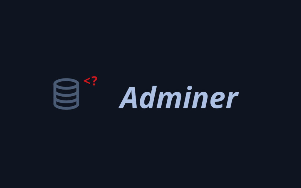 Adminer para administrar DB